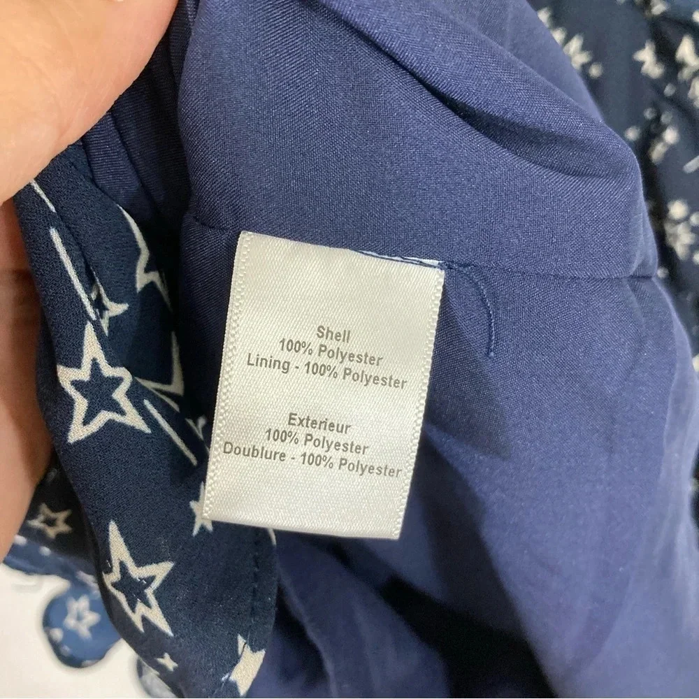 Likely size 2 Navy White Delilah Star Print Wrap Rompers‎ Feminine Romantic